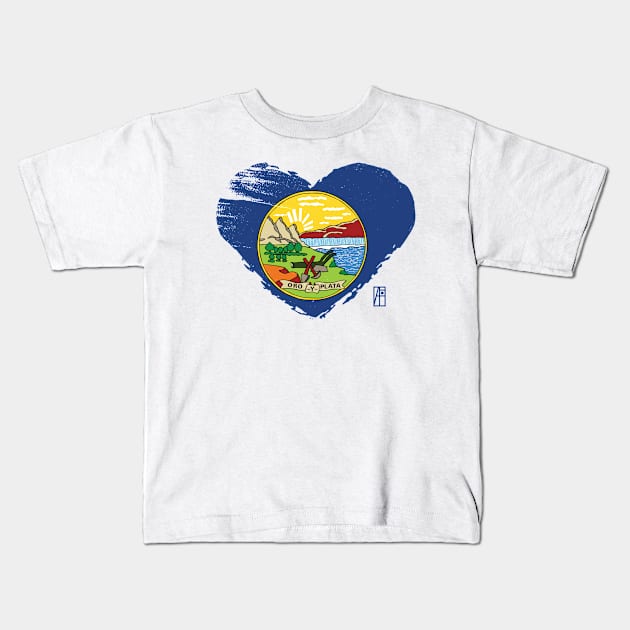 U.S. State - I Love Montana - Montana Flag Kids T-Shirt by ArtProjectShop